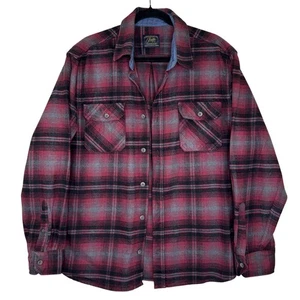 Jacks MFG Shirt Mens Extra Large Red Black Plaid Flannel Heritage Long Sleeve - Picture 1 of 10