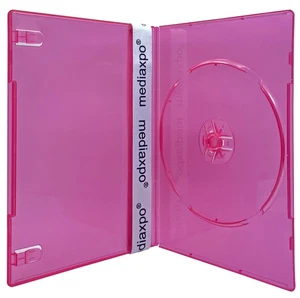 200 SLIM Clear Red Color Single DVD Cases 7MM - Picture 1 of 3