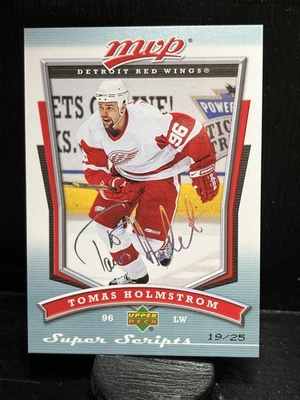 #/25 Tomas Holmstrom 2007-08 Upper Deck MVP Super Scripts Detroit Red Wings - Image 1 of 2