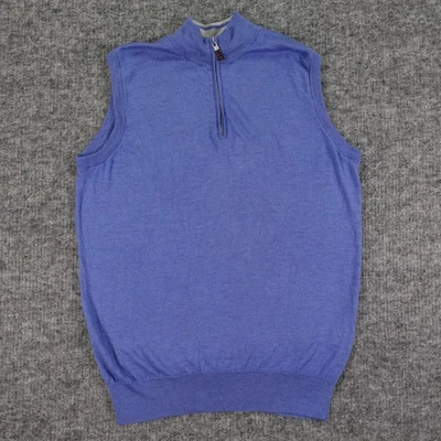 Peter Millar Sweater Vest Mens Large Merino Wool Silk Blend Half Zip Pullover - Image 1 of 4
