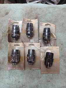 6 pack 3 Way Angelo Bakelite Pull Chain Lamp Socket - Quantity 6 - Picture 1 of 8