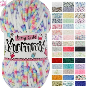King Cole Yummy 100g Super Soft Knitting Yarn Chunky Baby Wool - All Colours - Picture 1 of 61