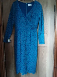 The Pretty Dress Company Turquoise Blue Lace Bodycon Wrap Dress, Races, Wedding - Picture 1 of 3