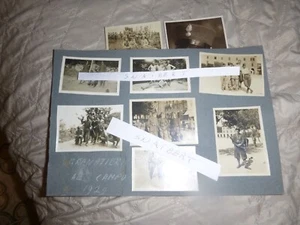 LOTTO DI 9 FOTOGRAFIE GRANATIERI AL CAMPO 1929 7 SU FOGLIO ALBUM - Picture 1 of 3