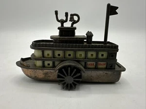 Vintage Messing Mark Twain Steam Punk Fähre Paddelboot Bleistiftspitzer - Bild 1 von 7