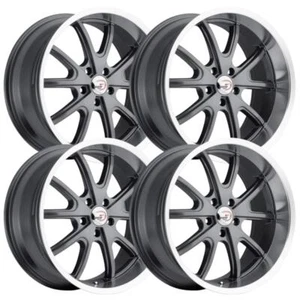 (Set-4) Vision 143 Torque 18x8.5 5x4.5 5x114.3 -6mm Gunmetal Wheels 18 inch - Picture 1 of 1