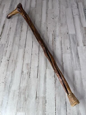Vintage Natural Wooden Hand Walking Stick Cane 36” - Image 1 of 4