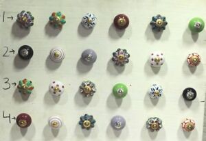 Lot de 24 boutons en céramique tiroir armoire de porte vintage décoration de Noël PAG 283
