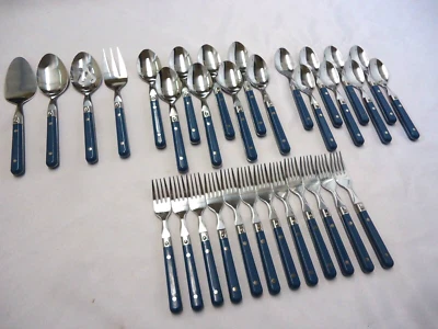 REBITES DE TALHERES DE AÇO INOXIDÁVEL CABO PLÁSTICO 32 PEÇAS - Imagem 1 de 4