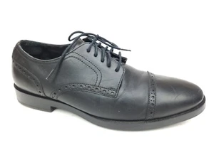 Cole Haan Grand OS Mens US 7 M Black Leather Cap Toe Brogue Oxfords Dress Shoes - Picture 1 of 11