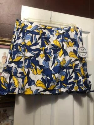 Calção de golfe nova com etiquetas feminina TAIL Activewear AMARELO AZUL dança treliça malha tamanho XL - Imagem 1 de 2