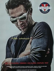 PUBLICITE VUARNET LUNETTES VERRES SOLAIRES VINCENT CASSEL DE 2016 FRENCH AD PUB - Picture 1 of 1