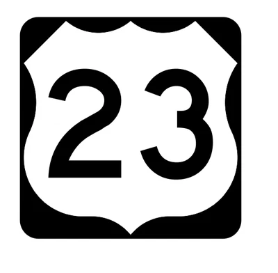 WINTER PARK PRODUCTS US Route 23 Sticker R1891 Highway Sign Road Sign