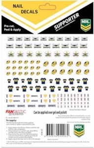 620412 NORTH QLD COWBOYS NRL COLOUR FINGER NAIL ART DECAL STICKERS GEL OR POLISH - Picture 1 of 2