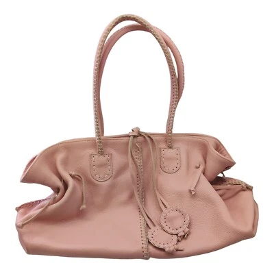 De Colección Carlos Falchi Cuero Rosa Cartera Bandolera Buffalo Mariposa Bolso EE. UU. ¡¡LEER!!! Foto 1 de 4