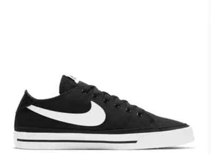 Size UK 6.5 - Nike Court Legacy Canvas Black Trainers Shoes Sneakers - Picture 1 of 6
