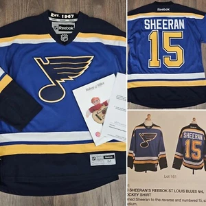 Ed Sheeran Owned Reebok St Louis Blues NHL Hockey Shirt #15 Collectors Item COA - Imagen 1 de 24