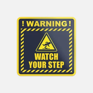 Adesivo decalcomania vinile segnale di avvertimento Watch Your Step - Foto 1 di 1