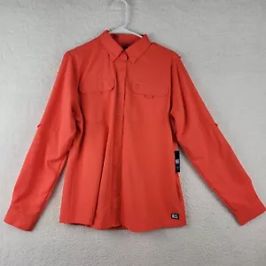 Pelagic Keys Long Sleeve Fishing Shirt Women's Small Orange Vented NEW - Picture 1 of 17