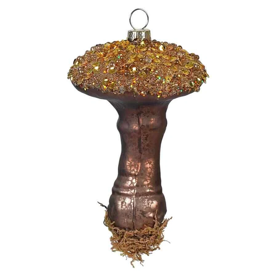 Gold Top Mercury Glass Mushroom Ornament - Image 1 of 1