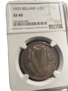 1933 Ireland half crown NGC XF 40 RARE DATE!! - Picture 1 of 2