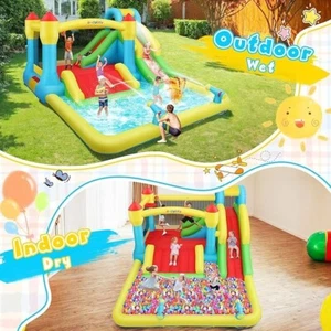 Aufblasbarer Wasserrutschenpark Blow Up Haus Wasserpark für Indoor & Outdoor Party🌈 - Bild 1 von 10