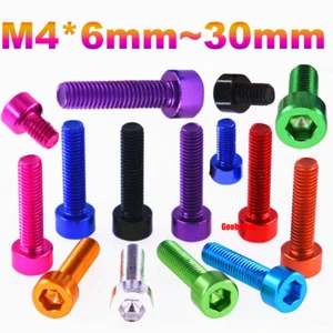 M4 Cylindrical Socket Cap Head Screws Colour Aluminum Alloy 7075 Hex Allen Bolts - Picture 1 of 18