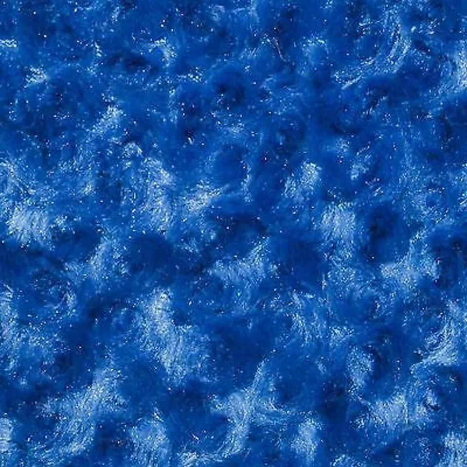 Minky ROYAL BLUE Rose soft cuddle fabric by the yard - Image 1 of 1