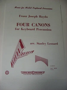 Franz Haydn Four Canons for Keyboard Percussion Sheet Music Stanley Leonard - Picture 1 of 3