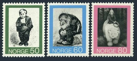 Norway 599-601,MNH.Michel 6652-654. 1972.Illustrations,Folk tales,Kittelsen Cover