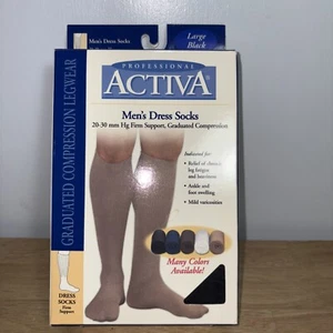 Activa Men Dress Knee Compression Socks 20-30 mmhg Supports Therapeutic Therapy - Picture 1 of 4