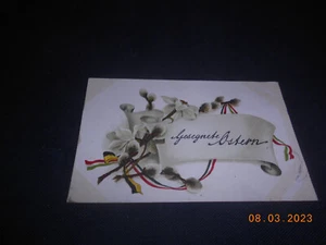 patriotische Karte Ostern 1917 Feldpost 1.WK Feldartillerie Regiment - Picture 1 of 2