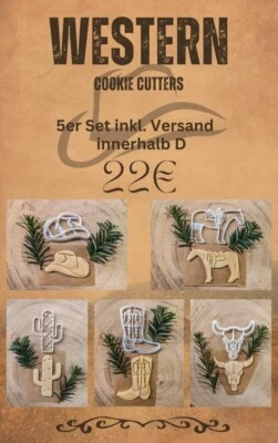 Pferde,Boots, Western Cookie Cutter Ausstechformen im 5er Set - Bild 1 von 4