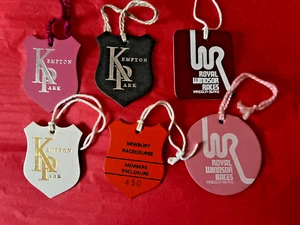 6 racecourse tickets / swing badges from 1980s & 90s Windsor races Kempton Park - Picture 1 of 5