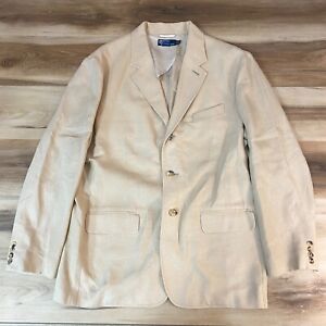 Polo Ralph Lauren Blazer Mens XL Beige Linen Unstructured 3 button Sport Jacket