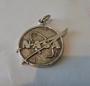 Sterling Silver 17mm says NASA Meatball disk Texas Florida Charm bright version - Picture 1 of 3