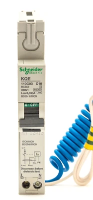 SCHNEIDER KQE110C03 RCBO C10 10A 30mA 10kA TYPE C 240V SQUARE D KQ SQOR SQUARE D - Image 1 of 4