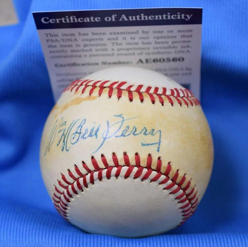 Bill Terry Psa Dna Coa Autograph Feeney National League Signed Baseball - Image 1 of 2