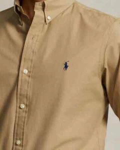 Polo Ralph Lauren Slim Fit Stretch Poplin Shirt Surrey Tan L - Picture 1 of 7