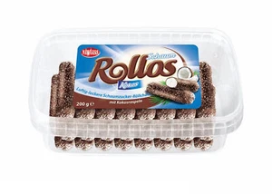 Nawarra Rollos Schaumröllchen Cocos und kakaohaltiger Glasur 200g - Picture 1 of 1