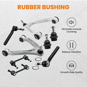 8pcs Front Upper Control Arms Ball Joints Outer Tie Rod for Hummer H3 2006-2010 - Picture 1 of 9