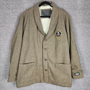 Levi's Jasper Club Coat Mens Size XXL Brown Sherpa Lining Polyester Wool NEW - Picture 1 of 12