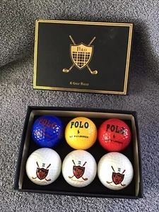 Ralph Lauren Polo GOLF BALLS Logo Red Green Yellow White Mixed Lot 6 - Picture 1 of 7