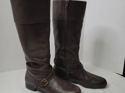 New Womens Ralph Lauren Tall Leather Brown Riding Boots  Size 7.5B Sahara Zip - Image 1 of 4