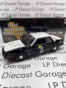 GREENLIGHT 1982 Ford Mustang SSP Texas Public Safety Police Car 1:18 Diecast - Picture 1 of 1