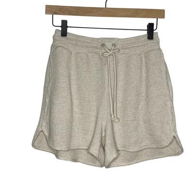 Aerie High Waisted Lumberjane Waffle Short XS Beige Loungewear Cozy Sleep - Image 1 of 4