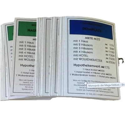 Monopoly- Die Mega Edition - Ersatzteil - Besitzkarten - Bild 1 von 3
