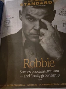 The London Standard Zeitung Robbie Williams Cover datiert 1. Mai 2025 NEU - Bild 1 von 3