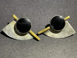 Pendientes Vintage AJV Geométricos Art Deco solo estampados ESTERLINA - Imagen 1 de 4