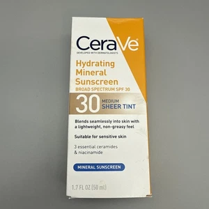 CeraVe feuchtigkeitsspendender mineralischer Sonnenschutz LSF 30, mittlere transparente Tönung, 1,7 flüssige Unzen, 10/26 - Bild 1 von 5